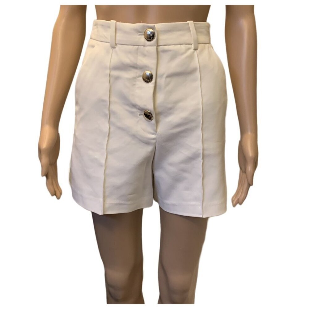 Zara Women's Shorts Size XS Button Closure Cotton Blend Belt Loops Pockets NWT
